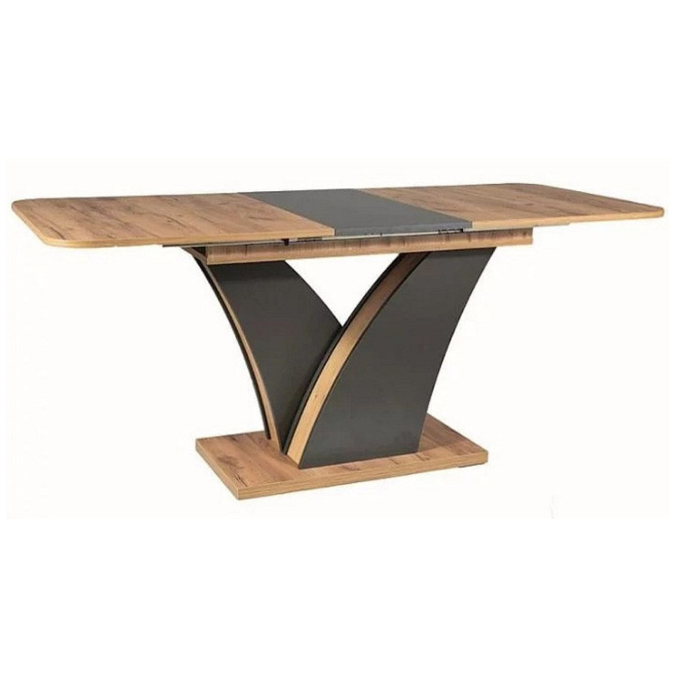 Ламинированные столы Стол обеденный LOTUS 136-176/80 (корпус дуб вотан, Вольфрам) Ламинированные столы Стол обеденный LOTUS 136-176/80 (корпус дуб вотан, Вольфрам)