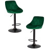 Барные стулья Набор 2 шт Стул барный DOBRIN LOGAN BLACK, зеленый велюр (MJ9-88)