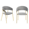СТУЛЬЯ Комплект из 2-х стульев Turin серый, золотые ножки