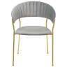 СТУЛЬЯ Комплект из 2-х стульев Turin серый, золотые ножки