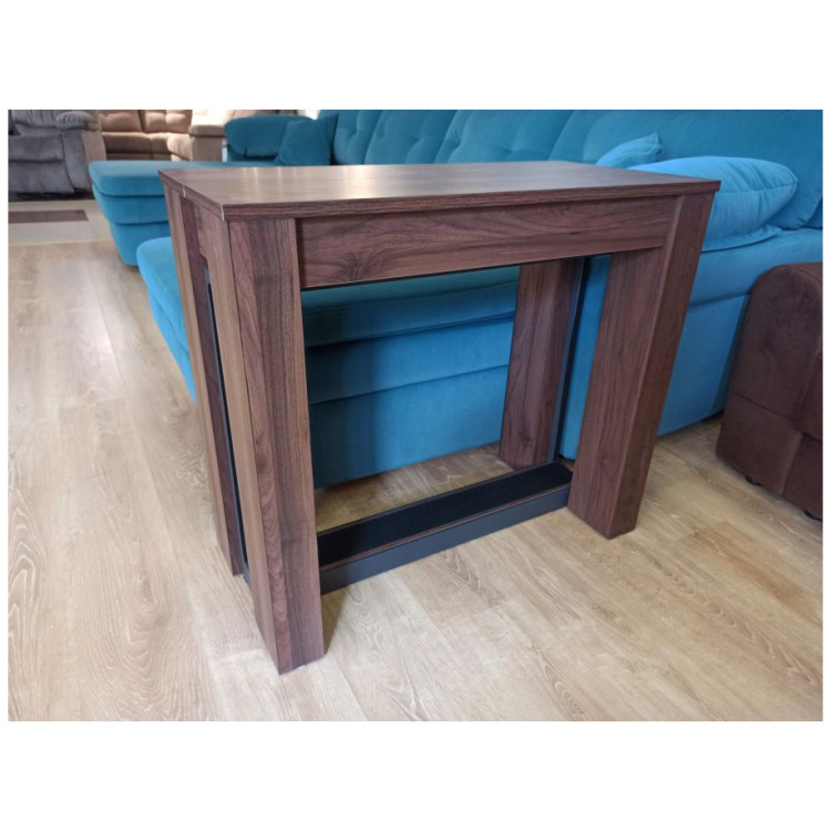 B2432 большой раздвижной стол-консоль из ЛМДФ, 4 вставки, max длина 241 см, цвет темный орех