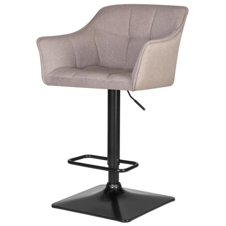 DOBRIN RALF барный стул регулируемый с обивкой тканью, цвет светло-серый