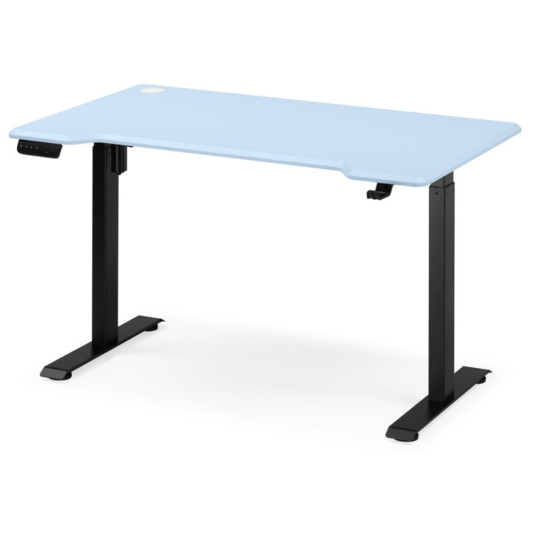 МАРКОС 120 компьютерный стол с регулировкой по высоте, цвет голубой / черный