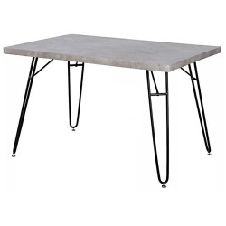 DT340-A Стол обеденный Aro СЕРЫЙ цемент 120*80*75 см, столешница МДФ, основание металл обеденный стол с ламинированной столешницей