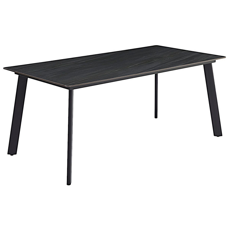 Керамические столы DT308 Стол обеденный Austrilia sand black, 180*90*75, керамич. столешница, основание металл черный