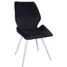 Стулья DC230 Стул мягкий, ЧЕРНЫЙ#M420-48 велюр, каркас металл, белый КРУГЛЫЙ