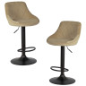 Барные стулья Набор 2 шт Стул барный DOBRIN LOGAN BLACK, мокко велюр (MJ9-9)