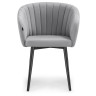 МОНШАУ стул на металлическом каркасе с обивкой тканью велюр, цвет светло-серый (velutto 52)