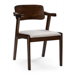 Стул-кресло Velma dirty oak / light beige с подлокотниками