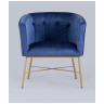 Мягкие кресла Шале синий обивка велюр ножки металл цвет золото