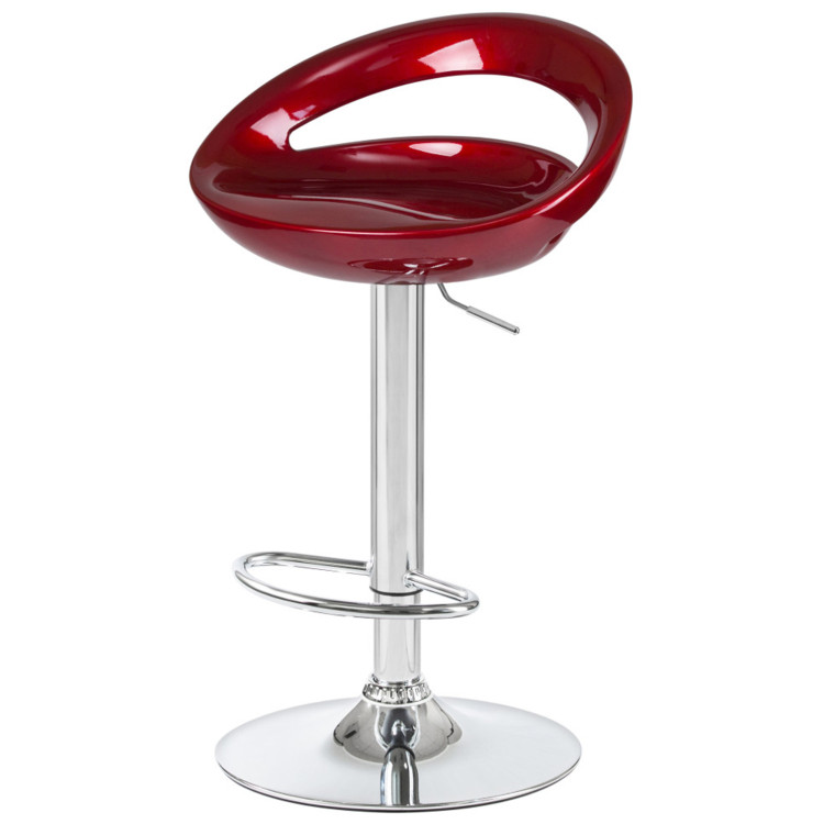 DOBRIN DISCO барный стул из пластика с регулировкой по высоте, цвет бордовый металлик