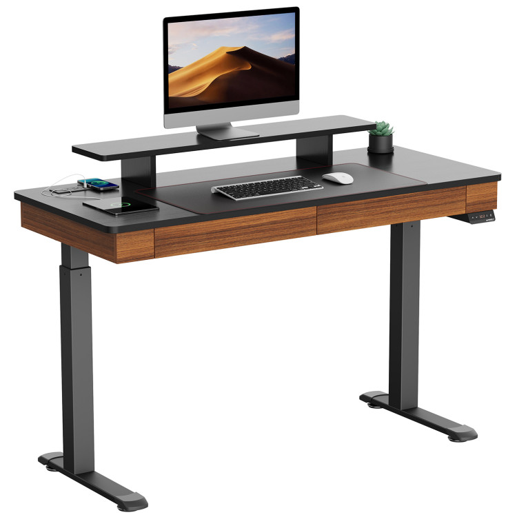 Игровые столы Стол для компьютера c электрической регулировкой по высоте и 2 ящиками EUREKA ERK-ED-I55-WN