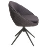 Стул поворотный ANABEL 360 (Maison 99# / OTE COBBLE 457) с комбинированной обивкой экокожа / ткань букле, цвет черный, серый каркас, DISAUR