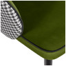 PAOLA стул с обивкой тканью велюр с жаккардом, цвет зеленый / каркас черный