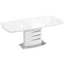 СПЕЙС 7СТ раздвижной обеденный стол со стеклом и стеклянной вставкой, max длина 175 см