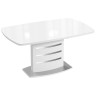 СПЕЙС 7СТ раздвижной обеденный стол со стеклом и стеклянной вставкой, max длина 175 см