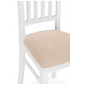 Деревянные стулья Фрезино с проножкой бежевый велюр / белый