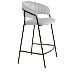 Стул полубарный Kelly, бархат светло-серый 04