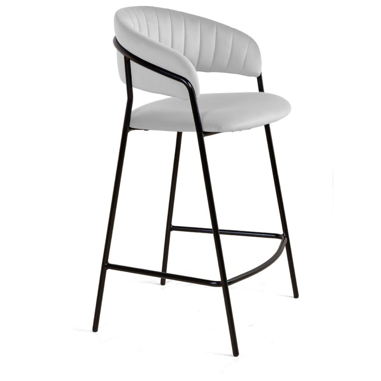 Полубарные стулья Стул полубарный Kelly, бархат светло-серый 04