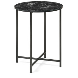 Кофейный столик Манеттия стекло мрамор черный / черный