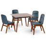 Комплект обеденный (стол SINGA, арт. LWM(SR)10108HJ32 + 4 кресла BANGI Navy Blue, арт. LW1813-B)