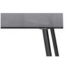 Стеклянная обеденная группа ЭРНАЛ (gray / black), стекло серое, обивка и каркас черный
