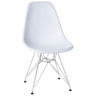 Стулья GH808 Стул пластиковый, БЕЛЫЙ, каркас металл хром