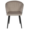 PAOLA стул с обивкой тканью велюр с жаккардом, цвет латте / каркас черный