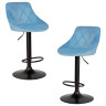 Барные стулья Набор 2 шт Стул барный DOBRIN LOGAN BLACK, пудрово-голубой велюр (MJ9-74)