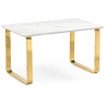 СЕЛЕНА-4 стол с мраморной столешницей на опорах золотого цвета