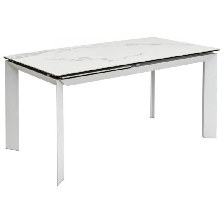 Керамические столы Cremona 140 matte statuario белый мрамор матовый / белый