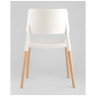 Обеденные стулья BISTRO белый, натуральный некрашеный массив бука, матовый белый пластик