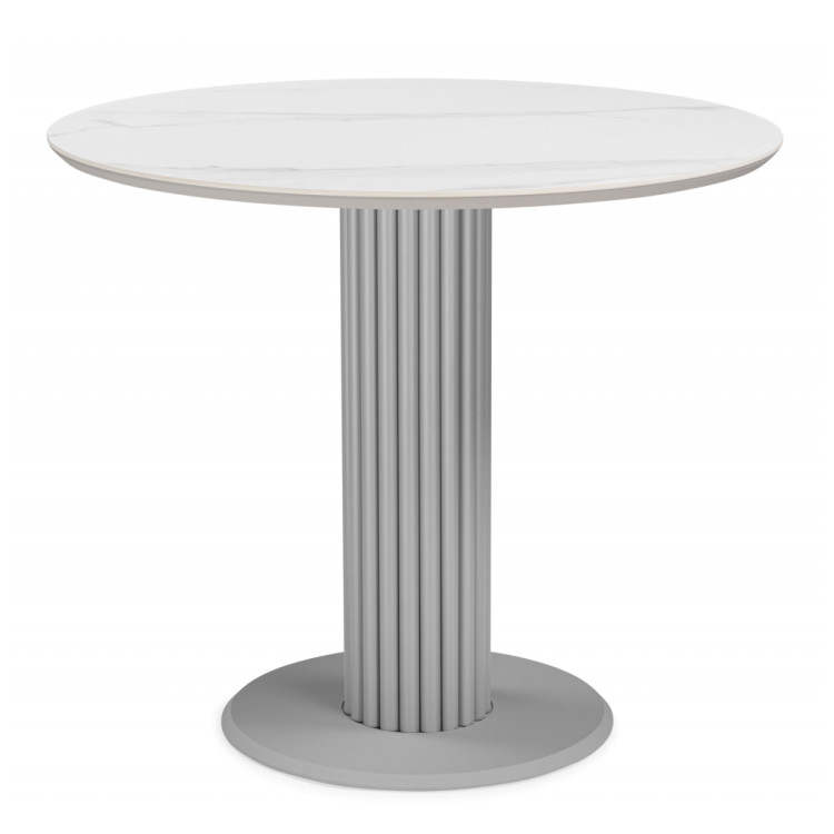 Керамические столы Кэмерон 90 snow white / серый