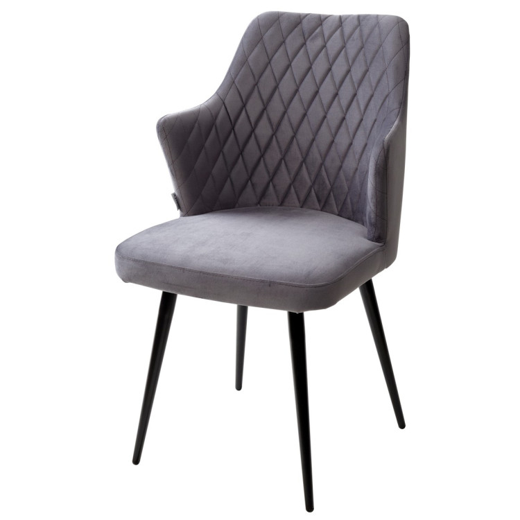 Стулья для гостиной Стул HERMAN 360 град. СЕРЫЙ #27, велюр / черный каркас М-City