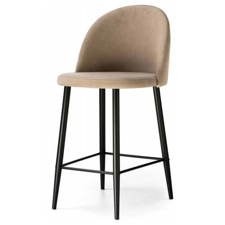 АМИЗУРЕ полубарный стул с обивкой тканью велюр, цвет бежевый