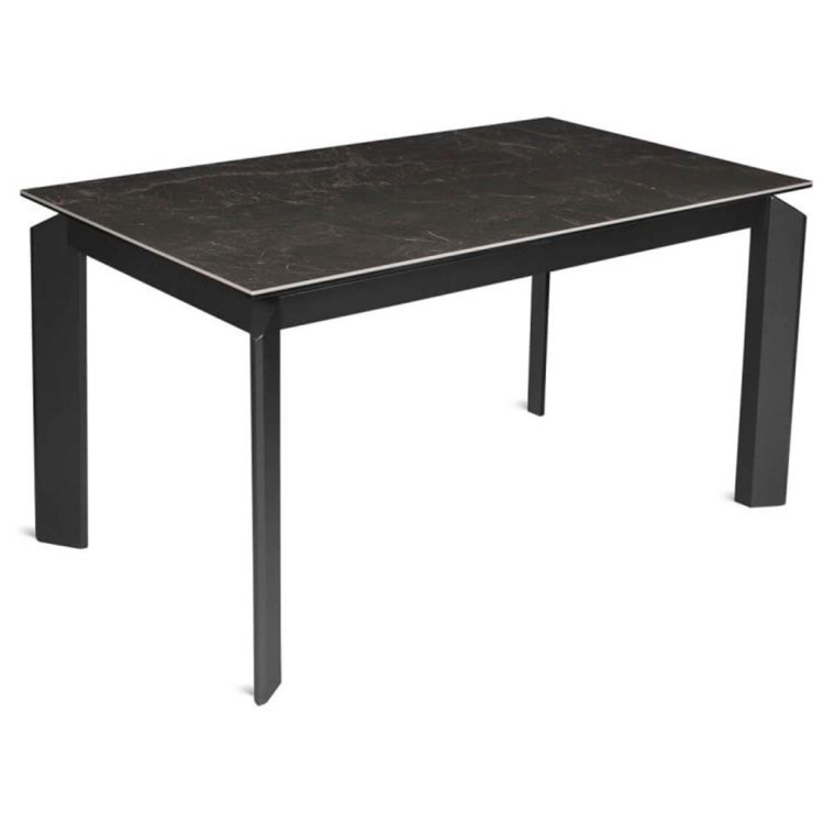 Выставочный образец. Стол обеденный раздвижной MARK с керамической столешницей Toscana Grey, черный металлический каркас, max длина 180 см