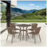 Обеденные группы Комплект плетеной мебели T282BNT/Y137C-W56 Light Brown 4Pcs
