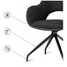 Стулья на металлокаркасе Memfis graphite / black