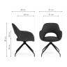Стулья на металлокаркасе Memfis graphite / black