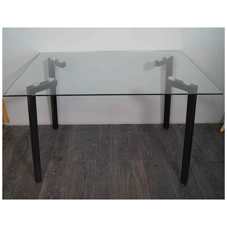 Стеклянные столы DT621 Стол обеденный стеклянный 120*80см, столешница 8мм, основание металл
