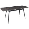 Керамические столы DTM0102CS Стол обед. расклад. LABRADOR GLOSS 120, керамич. столешница, основ. металл черный