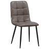 Стулья C919/DC809 Стул мягкий, СЕРЫЙ#19-5 экокожа, каркас металл черный КРУГЛЫЙ