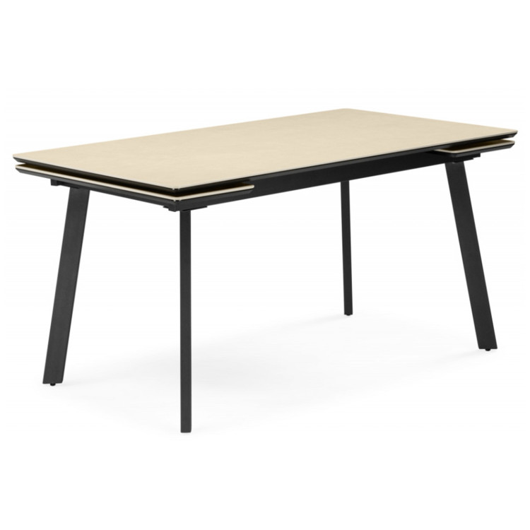 НОРМАН 120 стол с керамической столешницей, цвет okara light yellow / черный