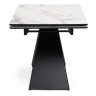 Стеклянные столы Торвальд 140(200)х80х77 белый мрамор / черный