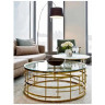 Стеклянные столики Стол журнальный Signal LIVIA (прозрачный/золотой)