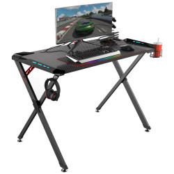 дорогие игровые столы. Стол для компьютера (для геймеров) Eureka X1 S, чёрный Игровой компьютерный стол