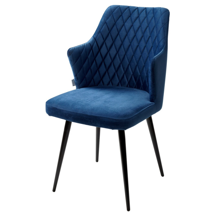 Стулья для гостиной Стул HERMAN 360 град. СИНИЙ #29, велюр / черный каркас М-City