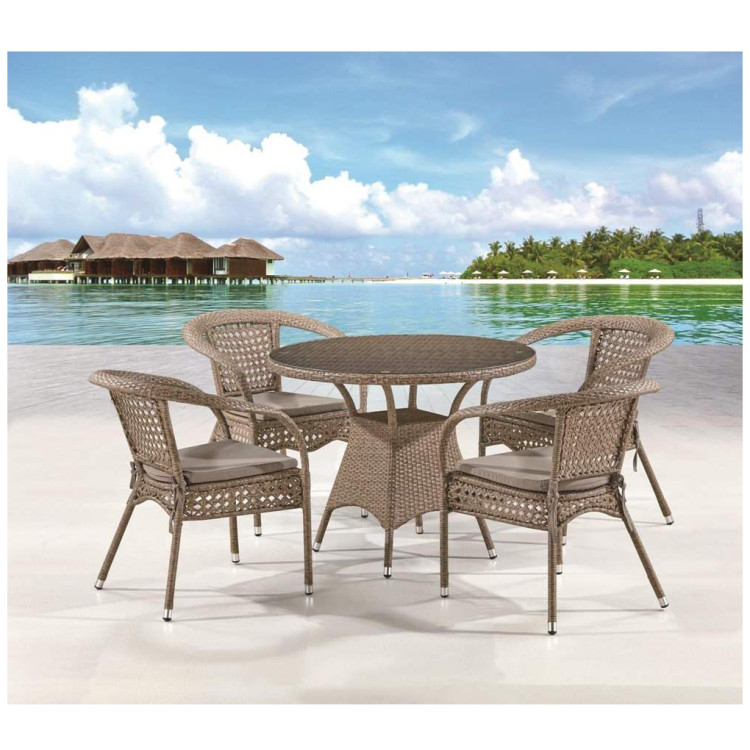 Обеденные группы Комплект плетеной мебели Лион-1B T220CT/Y32-W56 Light brown (4+1)