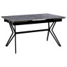 Керамические столы DT655 Стол раскладной Grey stoun, 135-195/80*76, керамич. столеш, основ. металл черный