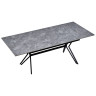 Керамические столы DT655 Стол раскладной Grey stoun, 135-195/80*76, керамич. столеш, основ. металл черный
